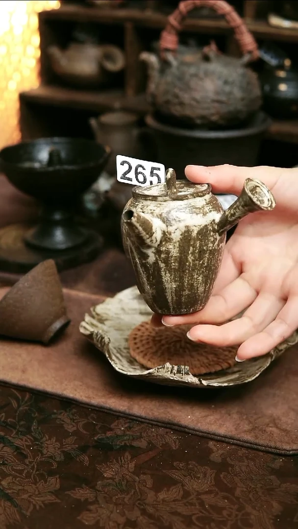 紫砂全手工粉引茶壶100-110毫升