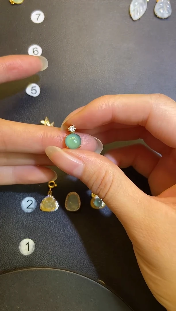 吊坠(不含链)银S925镶嵌翡翠1