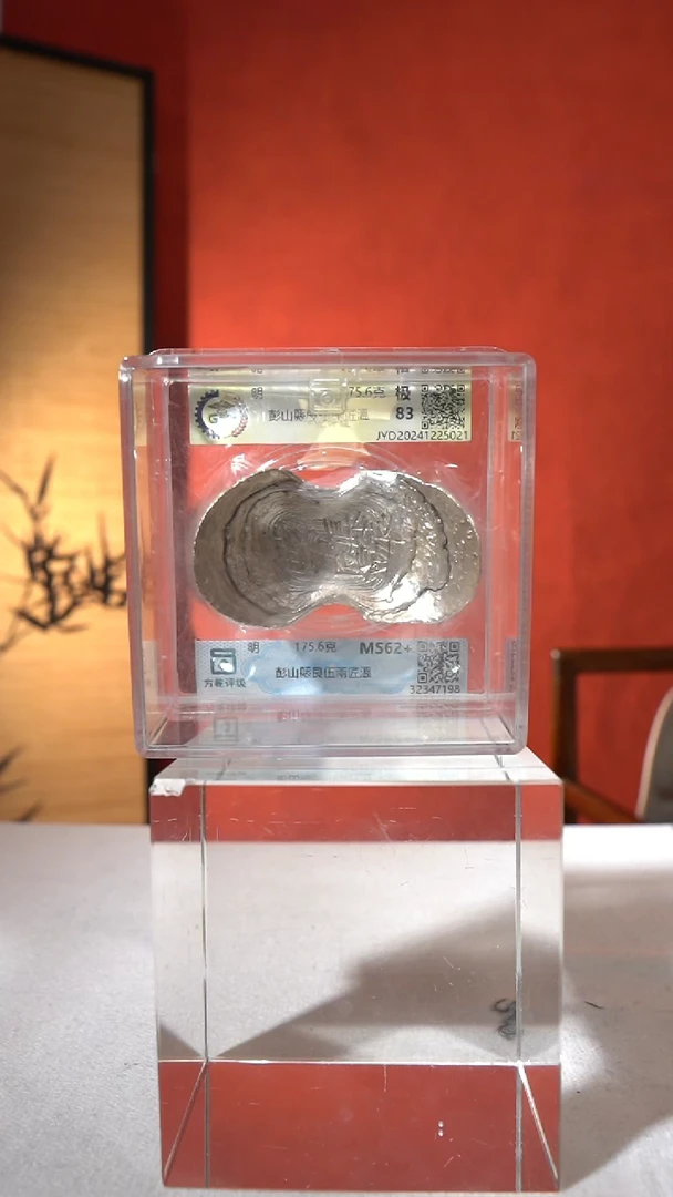 银【S 刻字彭山縣艮伍兩匠溫 175.6g】