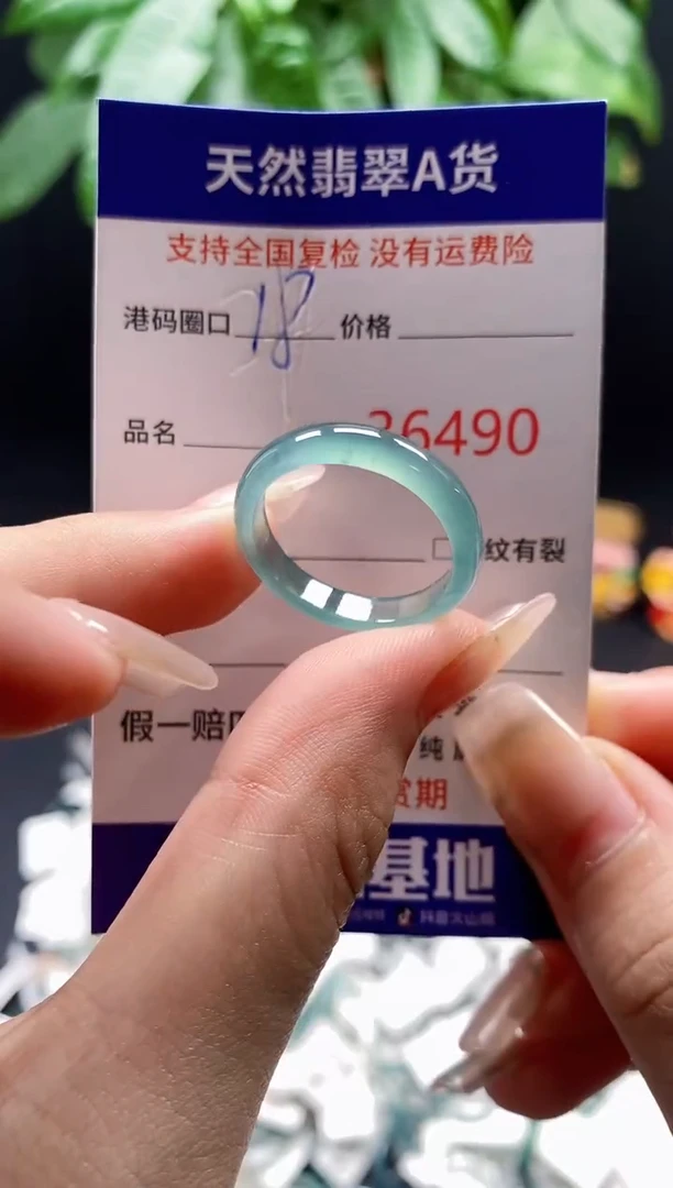 翡翠戒指未镶嵌天然翡翠戒圈6490