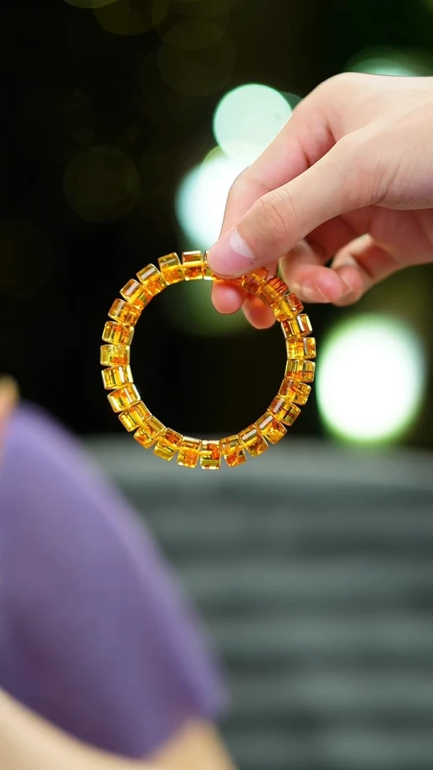 手串琥珀（花珀）未镶嵌花珀直切手串10mm