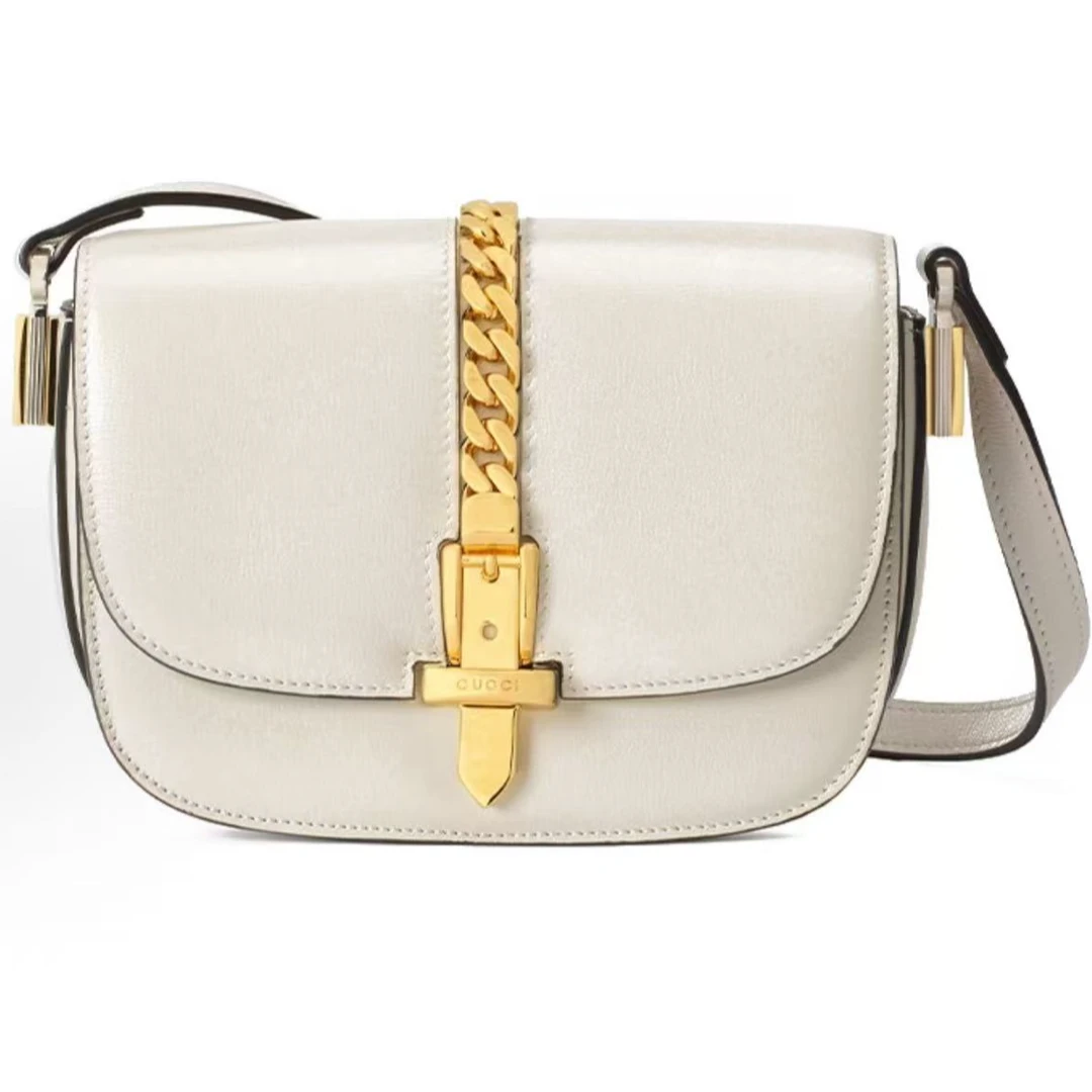 95新 GUCCI/古驰 安洁利古驰白色单肩包