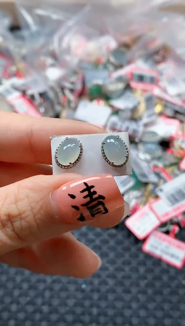 银S925镶嵌戒指翡翠天然A货缅甸翡翠