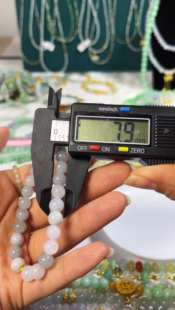 未镶嵌手链翡翠翡翠珠链有瑕疵马卡龙7.6mm