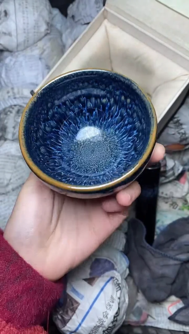 【闪购商品】茶盏蓝孔雀 盏三疯建盏茶器