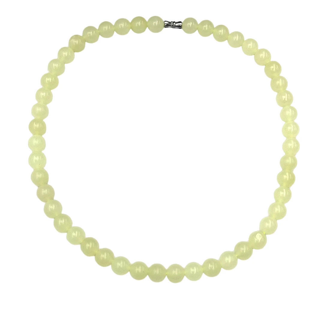 x436-国风简约款素圈蜂蜜水圆珠石英质玉妈妈链-赠礼盒