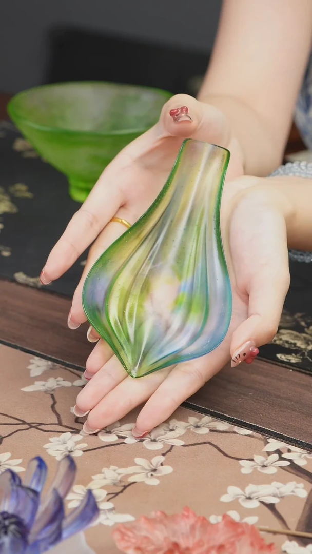手工艺品琉璃蓝绿色茶则