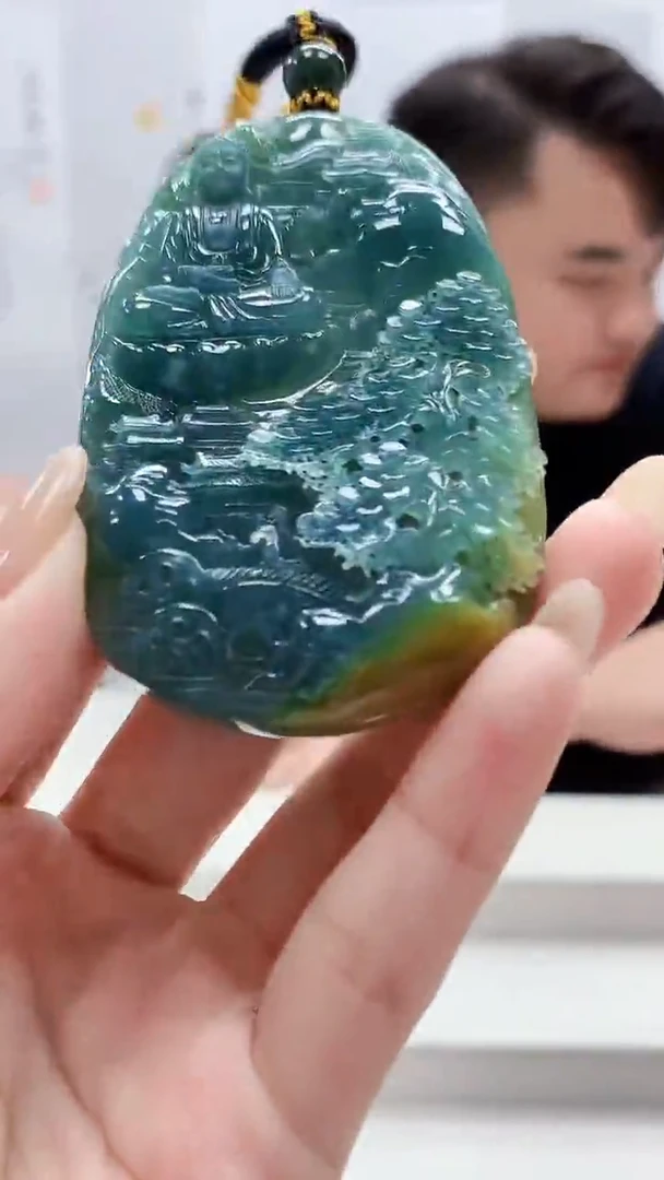 未镶嵌定制翡翠5060lr-毛货挂件186