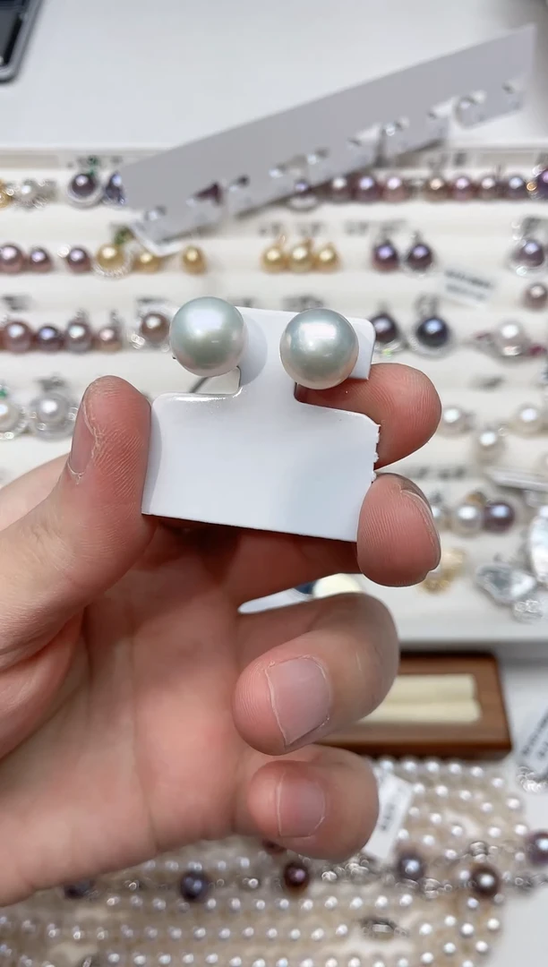 【闪购商品】淡水珍珠耳饰银S925镶嵌耳饰