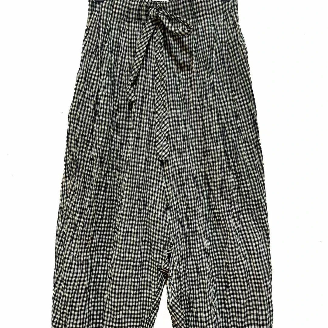 深深一刻左岸迷香休闲时尚宽松潮流文艺范高腰裤子Z25SS3004阔腿