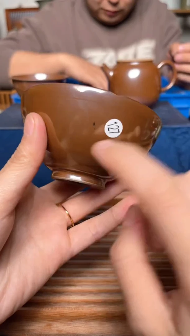 【闪购商品】其他127纯手工紫金釉玉兰杯微瑕福利