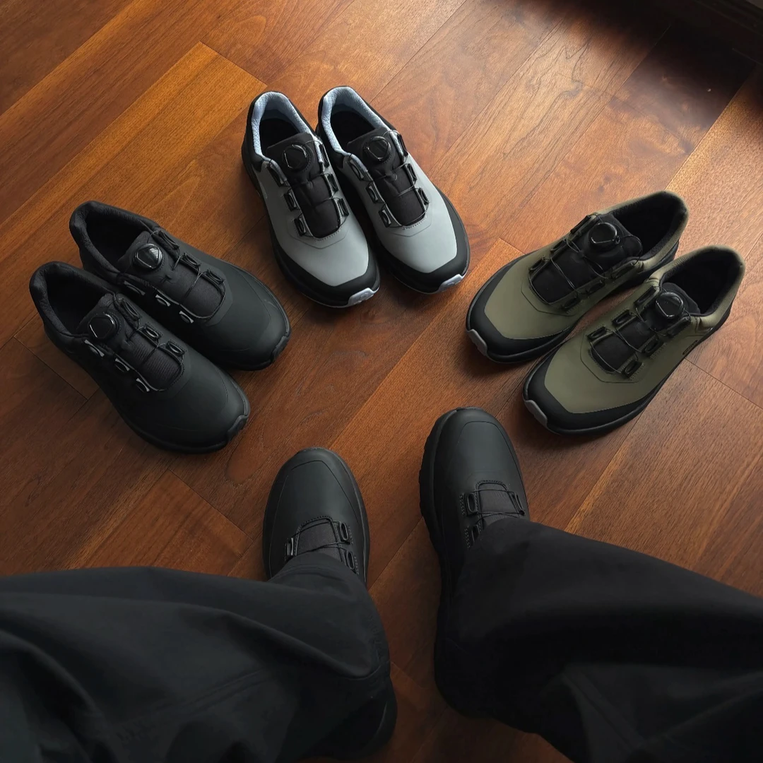 D家同款旋钮城市通勤百搭男士早春户外防水休闲低帮运动鞋