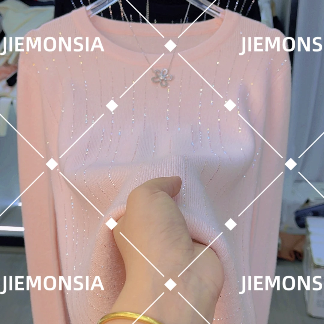 2025早秋新款设计感小众重工烫钻打底衫女洋气时尚长袖针织上衣