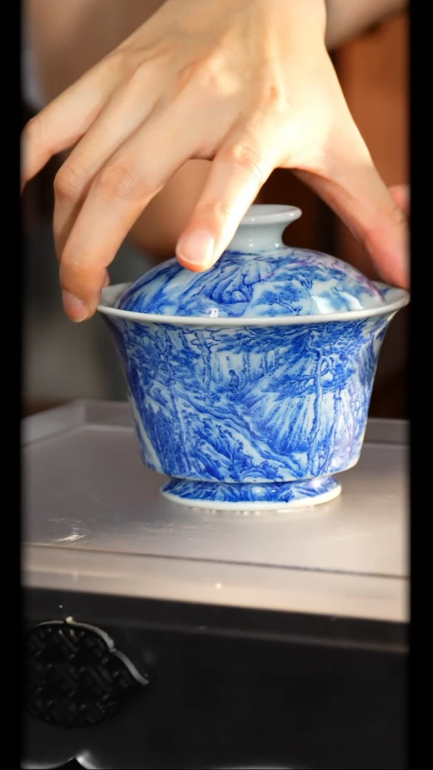 逸古堂丨重工山水盖碗5