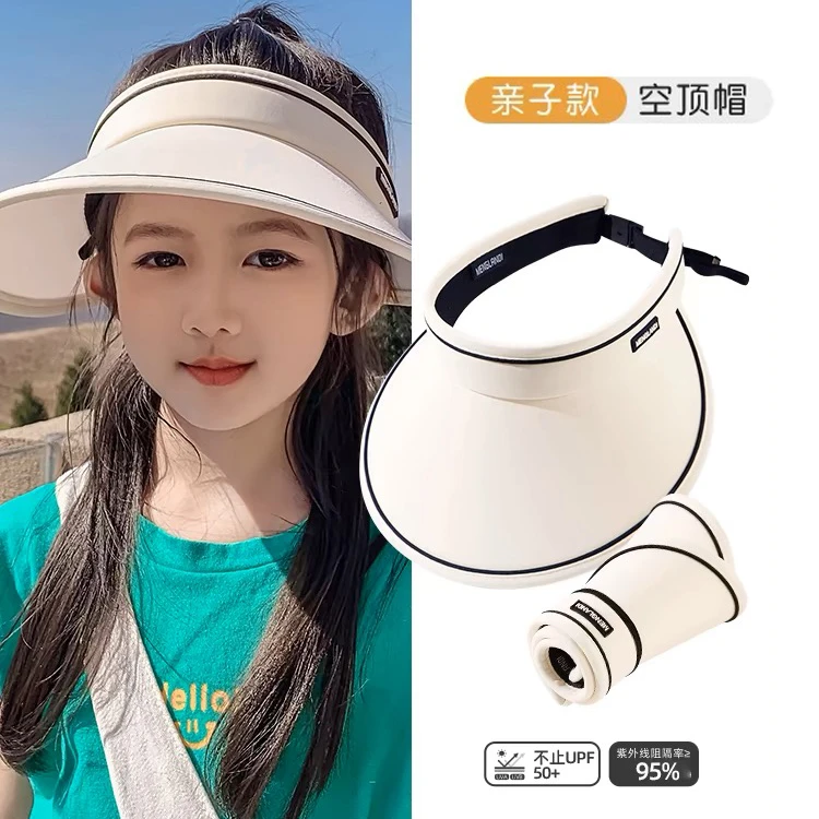 UPF50+夏季大帽檐骑车防紫外线空顶防晒帽女uv太阳帽子遮阳帽遮脸