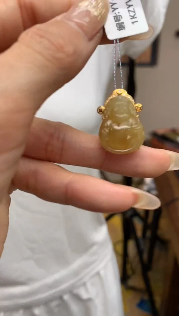 【闪购商品】翡翠颈饰18K金镶嵌财神