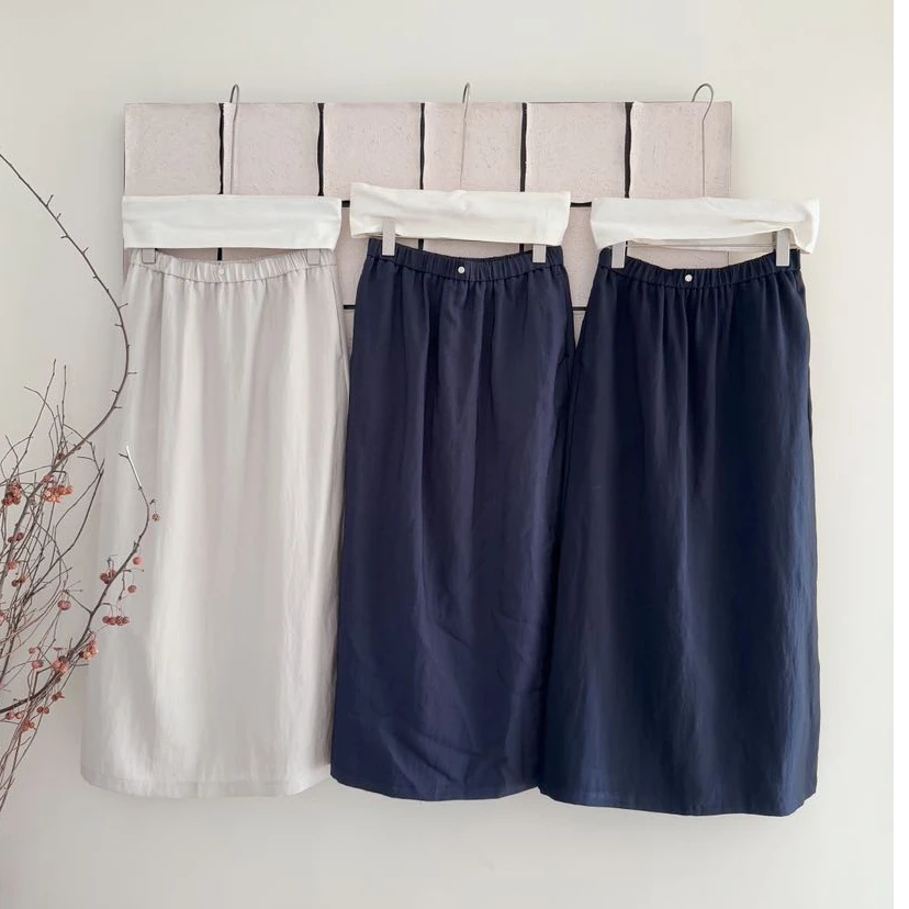 FUJIA STYLE新款百搭简约经典休闲纯色半身裙Q89007