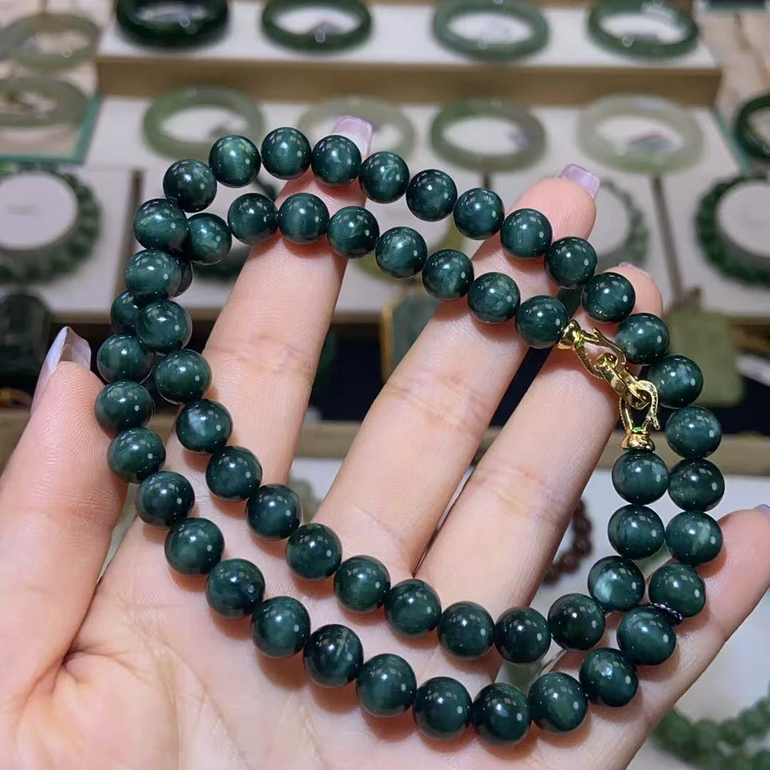 和田玉黑猫项链