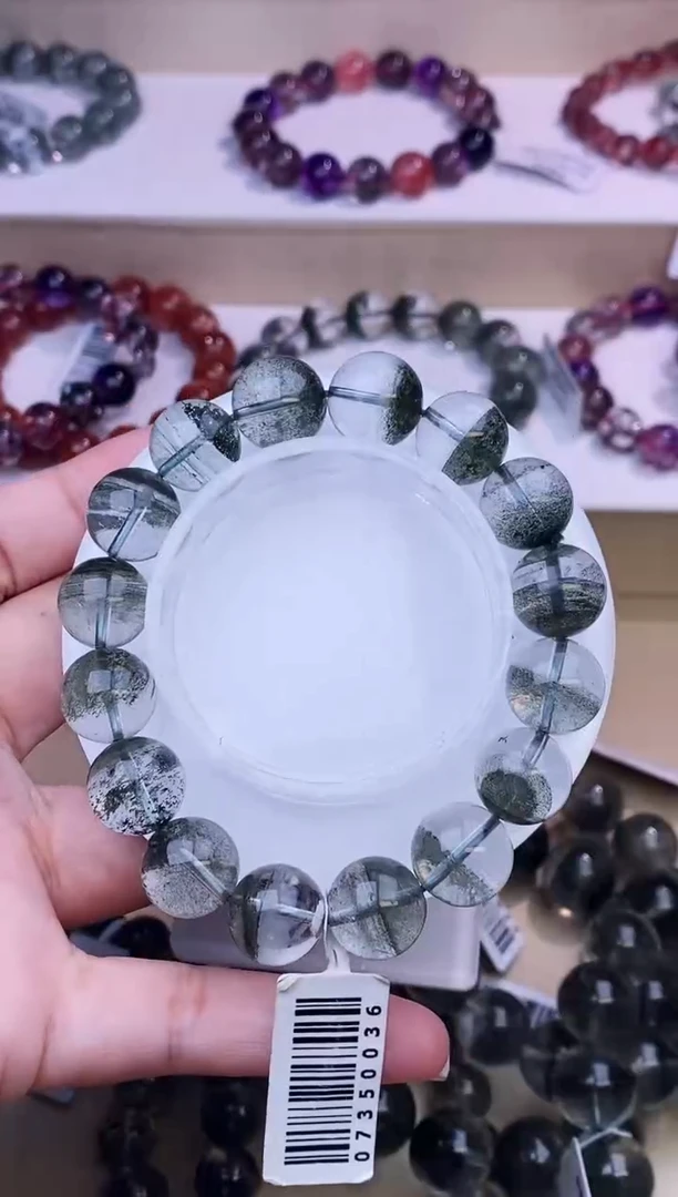 未镶嵌手链水晶千层绿幽灵13m+