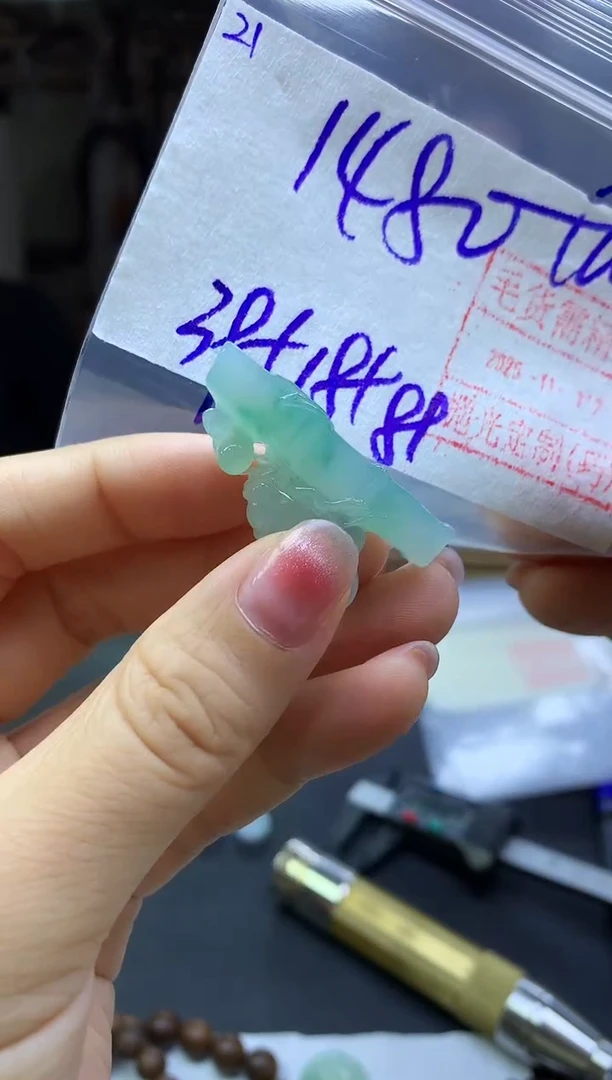 未镶嵌定制翡翠21特色竹节*1490元毛货需精抛光