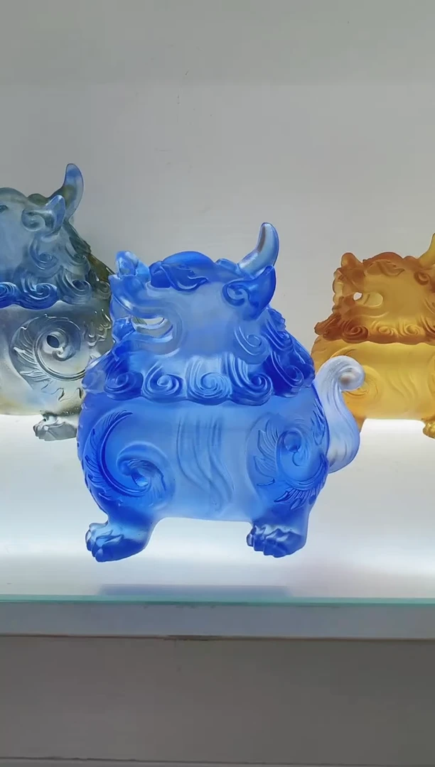 手工艺品琉璃古法琉璃中号狻猊香炉