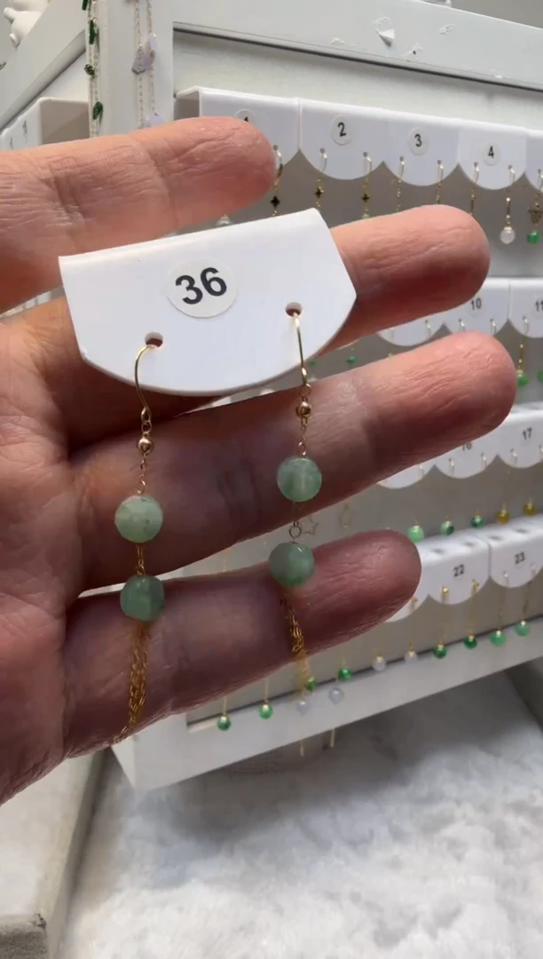 18K金镶嵌翡翠耳饰缅甸天然翡翠a货