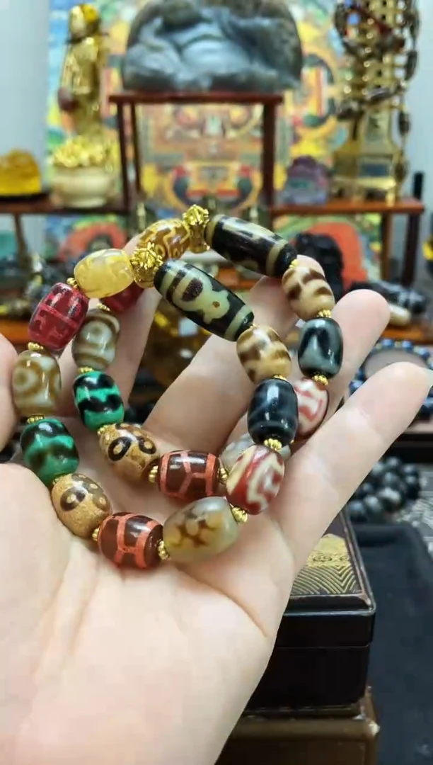 未镶嵌财财多宝手串玛瑙/玉髓颜色图案多样性随机发一条