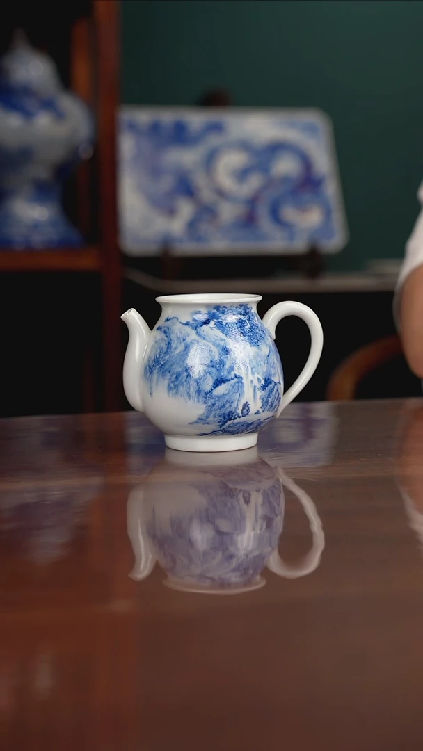 晓月柴窑 山水公道杯