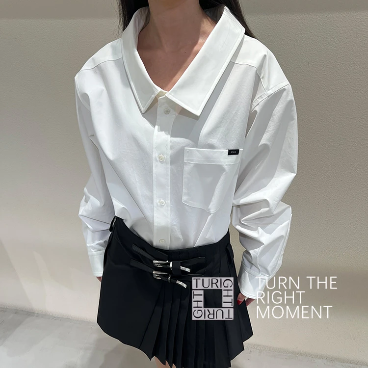 TURIGHT买手店 25SS现货ETHOR设计师品牌 后翻大领口长袖衬衫