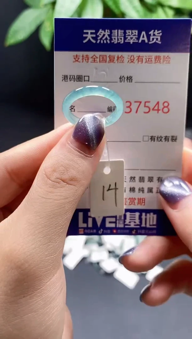 翡翠戒指未镶嵌 天然翡翠戒圈7548