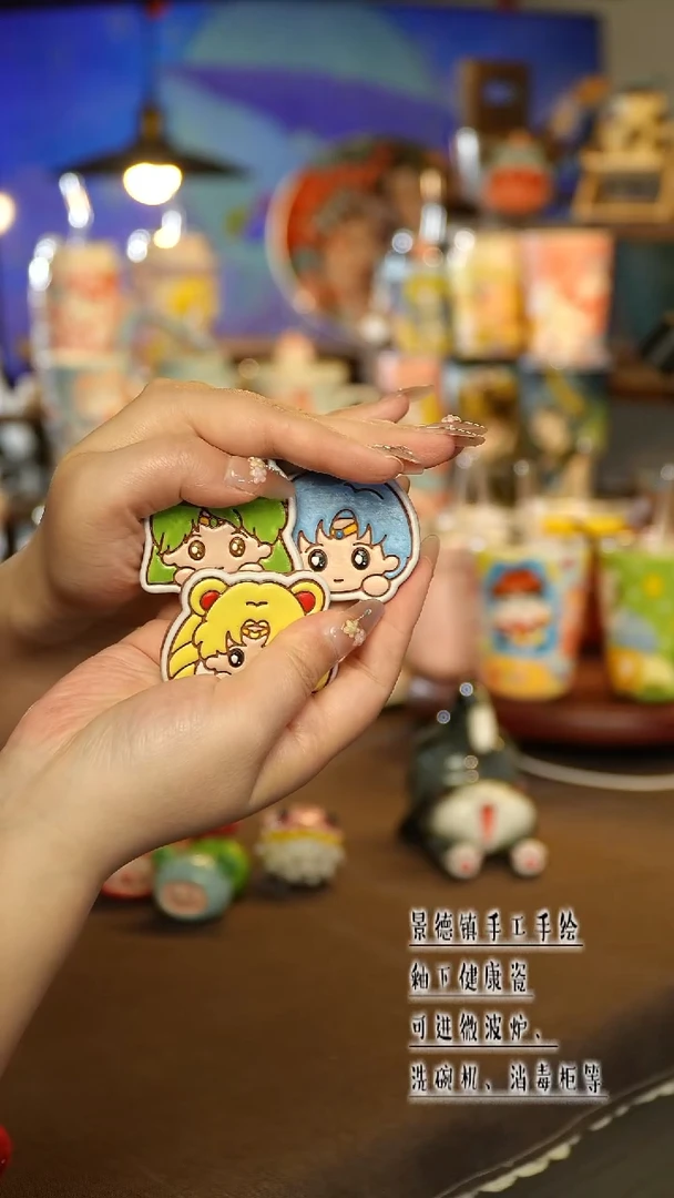 景德镇陶瓷冰箱贴3个