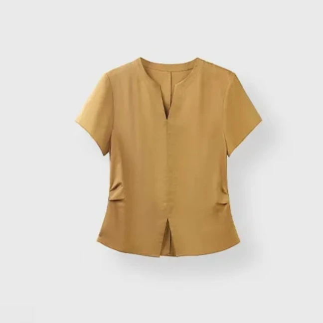 【将军工厂店】天丝亚麻法式高级感剪刀领衬衫