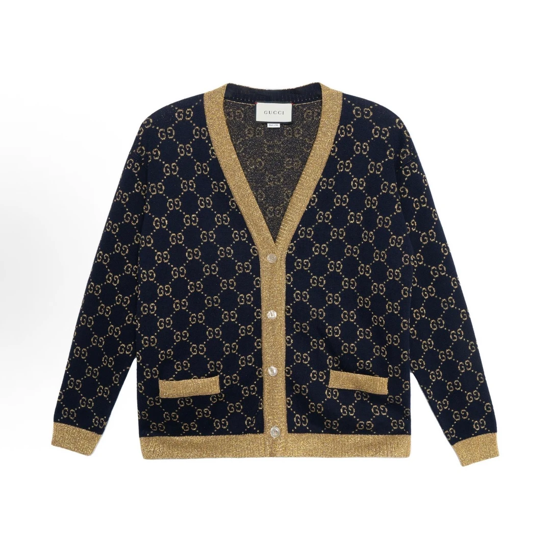 未使用 GUCCI 长袖针织衫单排扣经典Logo 女款