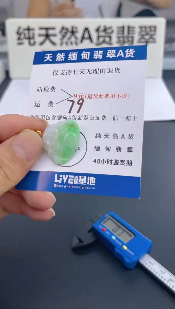 颈饰18K金镶嵌翡翠纯天然缅甸翡翠A货