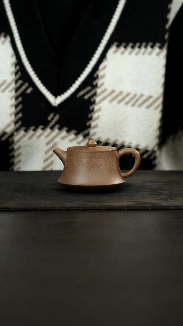 茶壶紫砂壶小生全手柱础玉成窑150cc带刻绘