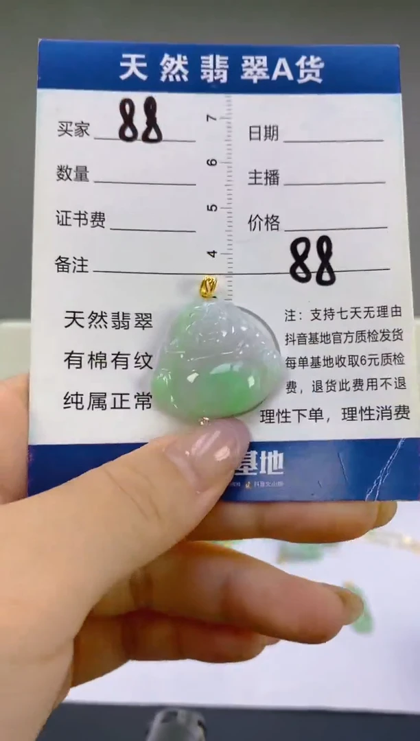 翡翠18K金镶嵌颈饰天然A货缅甸翡翠