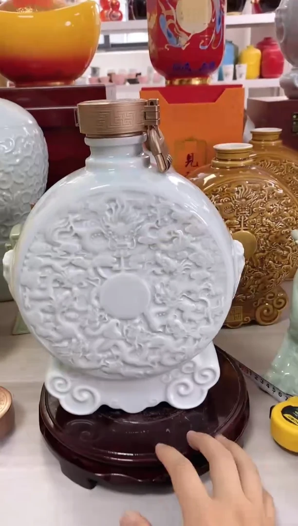 泥满堂陶瓷5斤影青鼓无字微瑕不支持退换