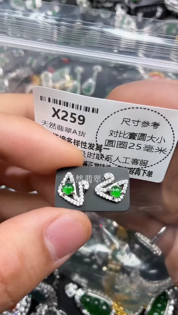 颈饰未镶嵌翡翠X259耳钉