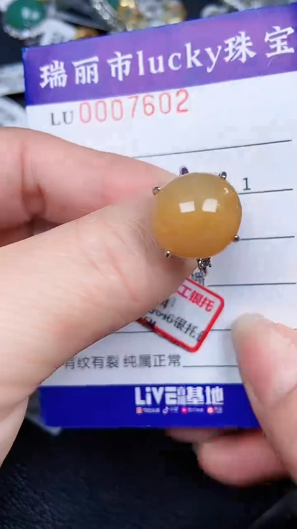 颈饰银S925镶嵌翡翠7602