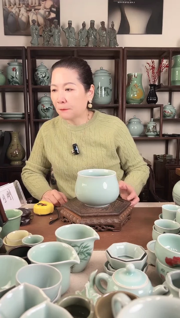 龙泉青瓷 粉青 钵z