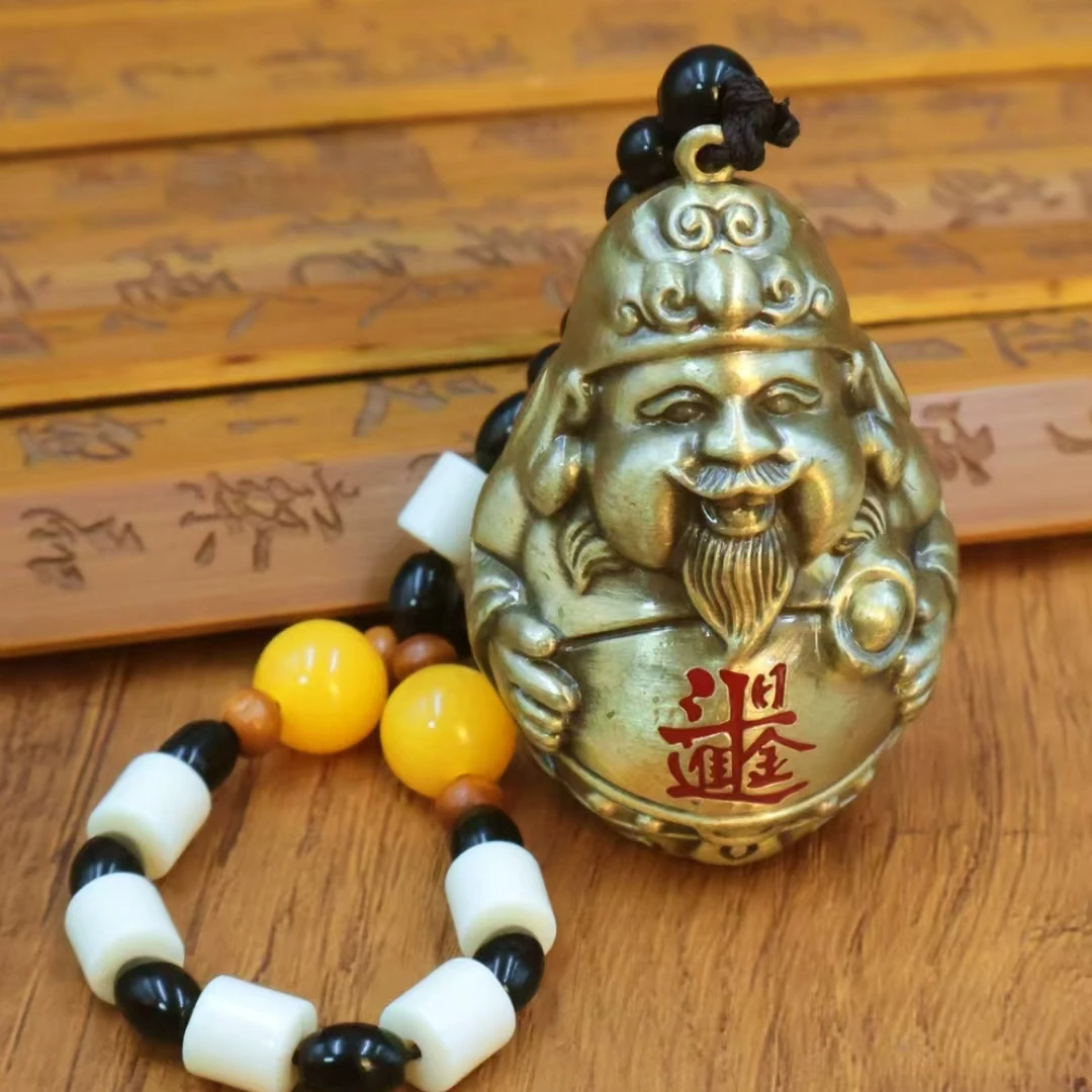 925银布艺银制品 赵财神日进斗金手把件挂件