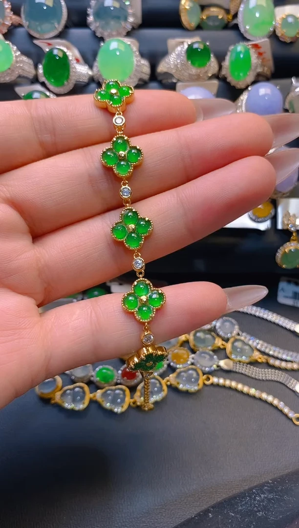 【闪购商品】翡翠耳饰银S925镶嵌天然A货翡翠1