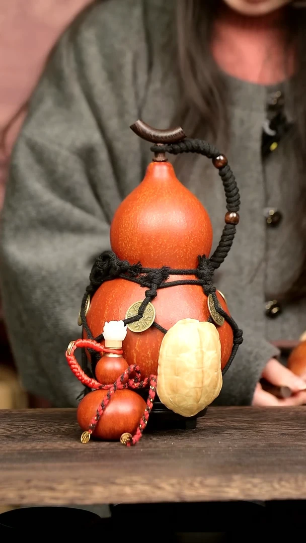 746号中药煮色  1250ml左右 大漆葫芦水壶/酒壶 一物一拍