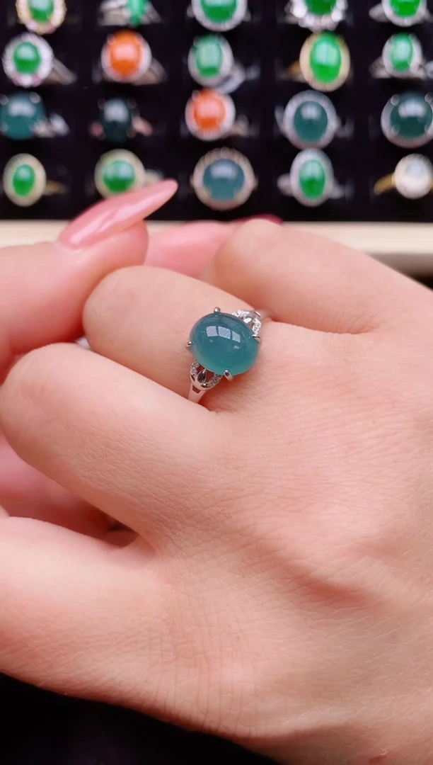 【闪购商品】翡翠戒指银S925镶嵌58050
