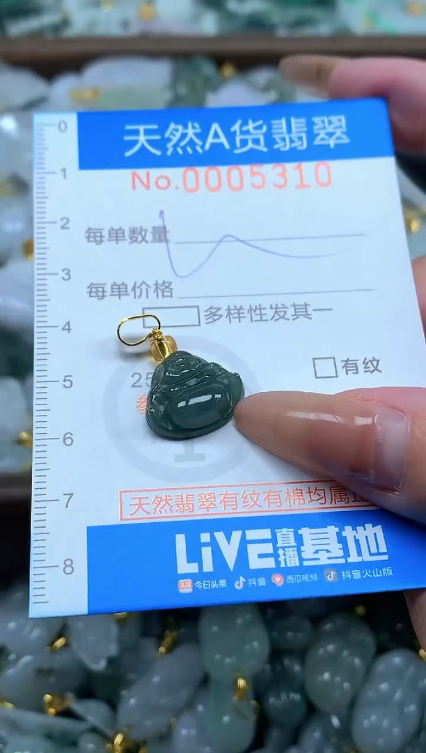 颈饰未镶嵌翡翠净货挂件-5310