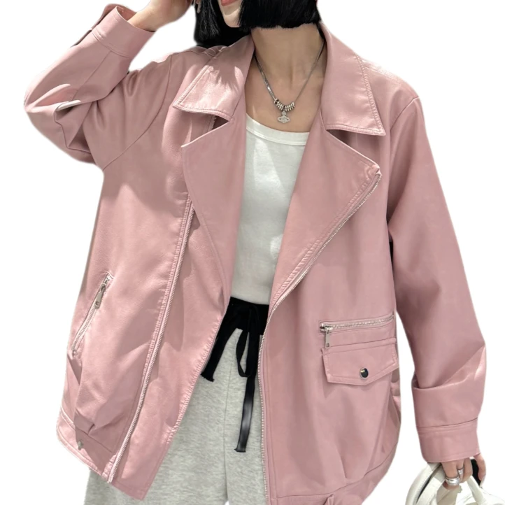 优选头家韩版宽松皮衣上衣外套098