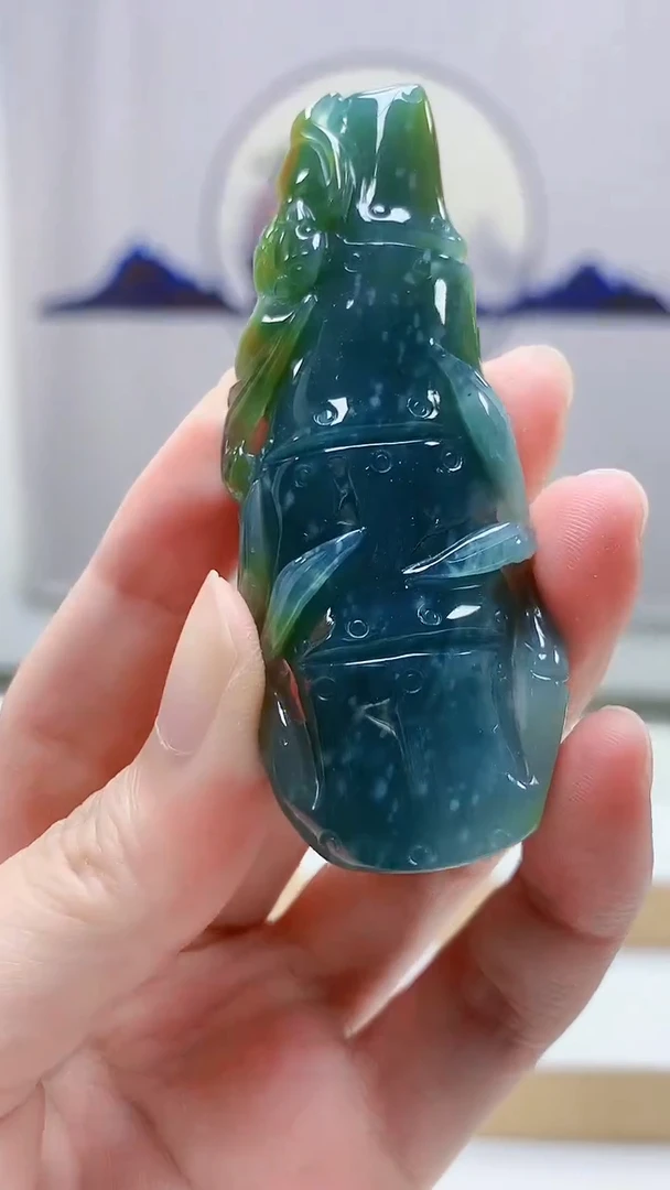 未镶嵌定制翡翠4917zm-毛货挂件62竹节