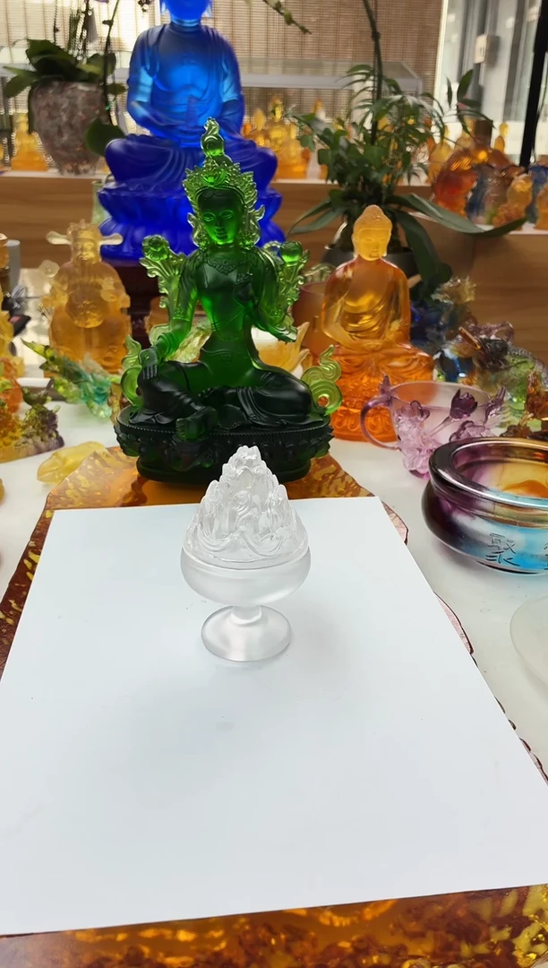 手工艺品琉璃博山炉白色小号