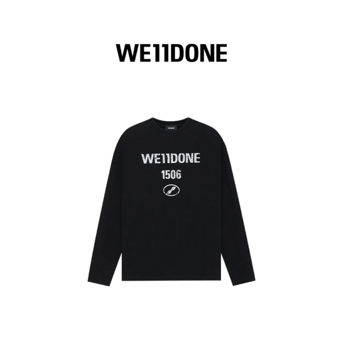 【25新品 明星同款】WE11DONE复古LOGO印花长袖T恤休闲25-768