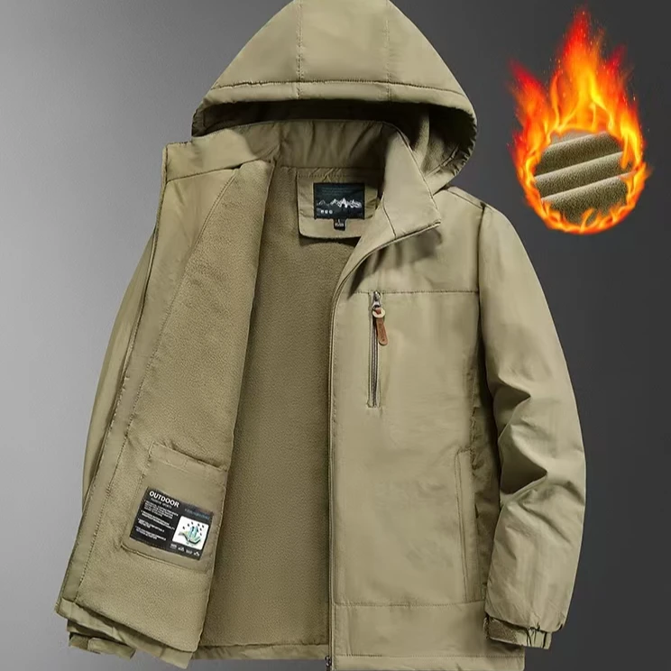 狼族纪元冬季大码棉服男士加绒加厚防风防水冲锋上衣保暖外套男